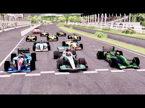 Mercedes F1 2022 vs Jordan F1 Cars - Goodwood Festival
