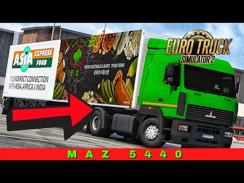MAZ 5440 HARD PULLING a semitrailer with SAWDUST PANELS | Euro Truck Simulator 2 Gameplay