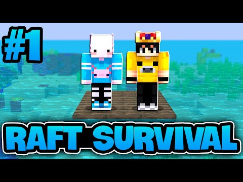 EPIC SURVIVAL ADVENTURE AT SEA!! | Minecraft Raft #1