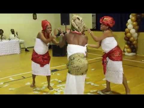 PERFECTA EKPO'S DANCE TROUPE, PERFORMING BATA AT THE CONSULATE EVENT IN NEW YORK.