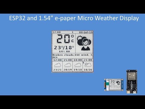 Tech Note 132 - ESP32 Micro e-Paper (1.54") Weather Display