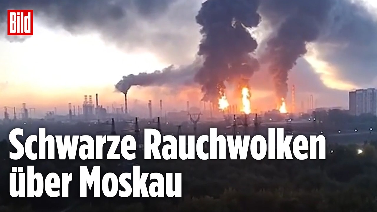 MOSKAU: Raffinerie brennt nach ukrainischem Drohnenangriff