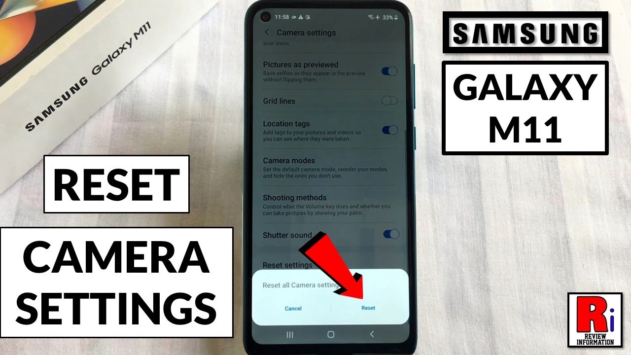 How to Reset Camera Settings on Samsung Galaxy M11