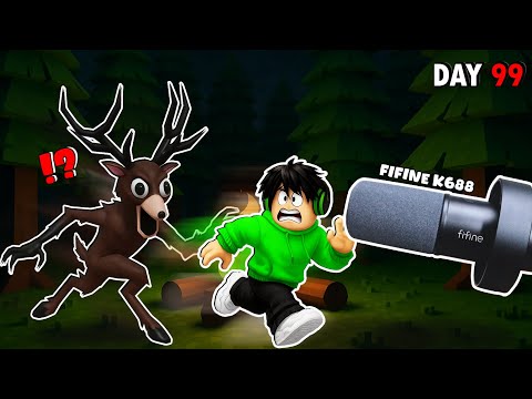 Using the FIFINE K688 Mic While Playing Roblox 99 Nights in the Forest!