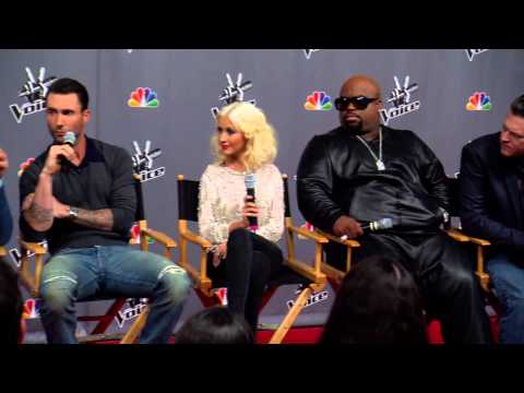 The Voice Season 5: Xtina, Blake, Adam & Ceelo Final 12 Interview | ScreenSlam