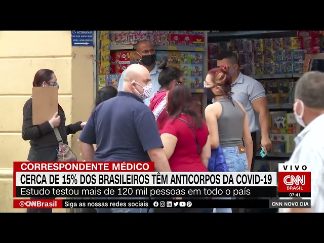 Correspondente Médico: 15% dos brasileiros têm anticorpos contra Covid-19