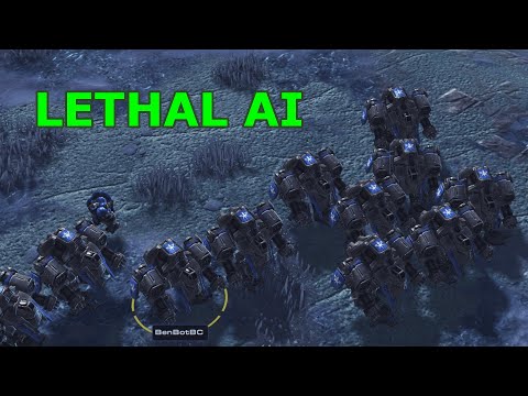 80,000 APM DEFENSIVE AI! - BenBotBC vs Deimos - Starcraft 2 AI
