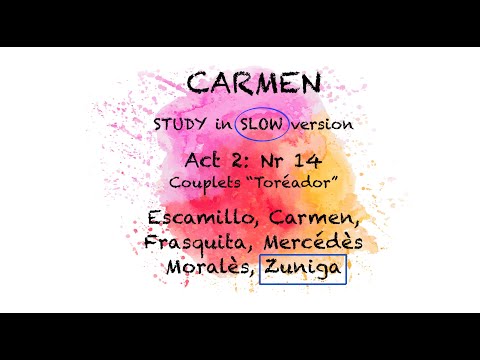 Carmen: Act2/Nr14 "Toréador" | ZUNIGA highlighted | SLOW Study version | Opera Study Karaoke