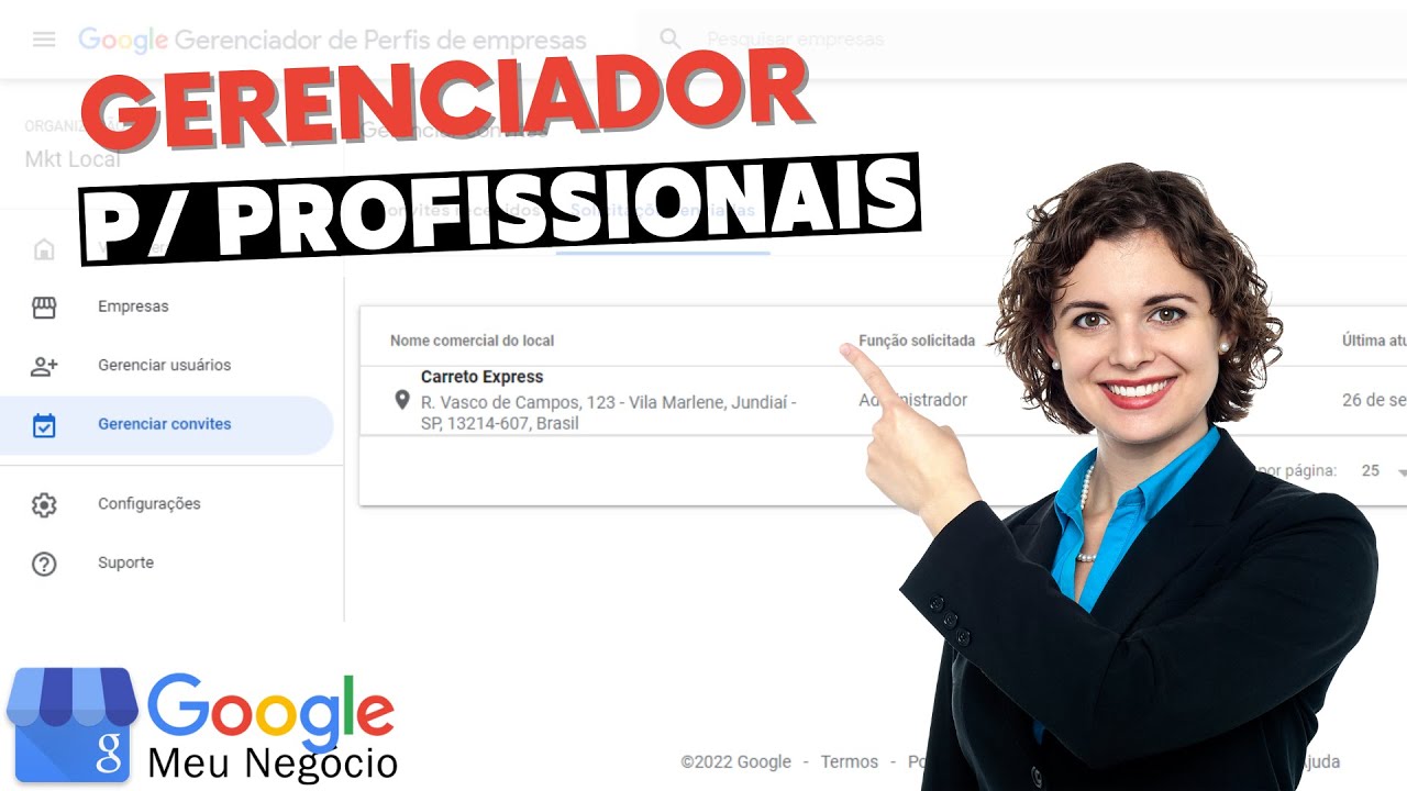 Como criar uma conta profissional p/ gerenciar fichas de Google Meu Negócio (2022).
