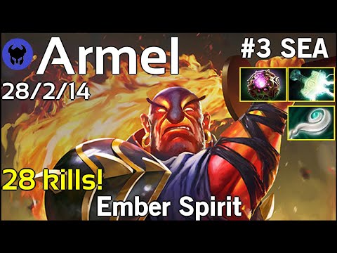 28 kills! Armel [TNC] plays Ember Spirit!!! Dota 2 7.21