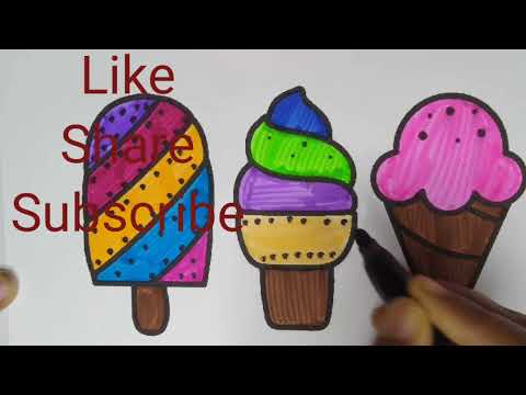 Colorful Ice creams #Coloring #Icecream