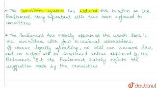 WHAT DO THE COMMITTEES OF PARLIAMENT DO?