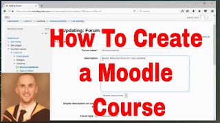 YouTube Thumbnail for Moodle course tutorial Create a Moodle Course