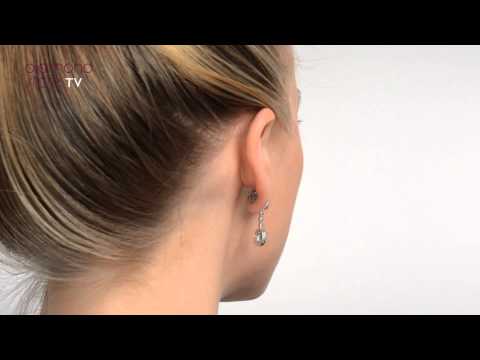 H4482 - 9K White Gold Diamond and Emerald Earrings