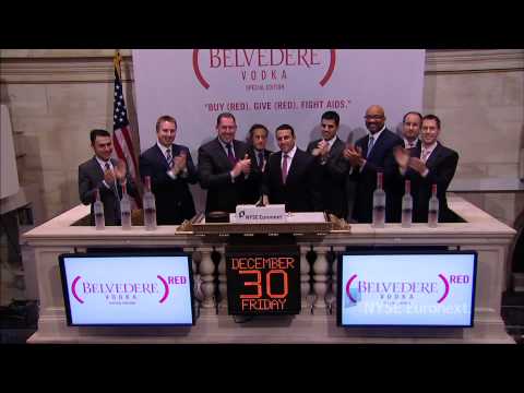 Belvedere Vodka and (Red) Support Global Fund rings the NYSE Closing Bell
