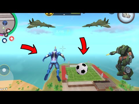 Rope Hero: Vice Town (Rope Hero Skydiving on Cinema House ) Rope Hero Playing Football in Stadium