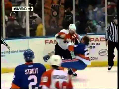Arron Asham (Philadelphia Flyers) TKOs Tim Jackman (New York Islanders)