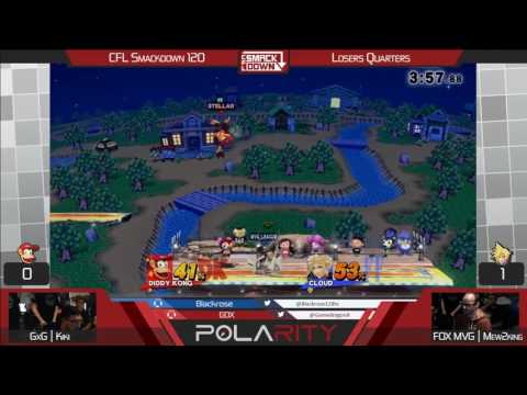 CFL Smackdown 120 WiiU - FOX MVG | Mew2king (Cloud) vs GxG Kiki (Diddy Kong) - Losers Quarters