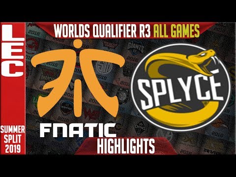 FNC vs SPY Highlights ALL GAMES | LEC Summer 2019 Worlds Qualifier R3 | Fnatic vs Splyce