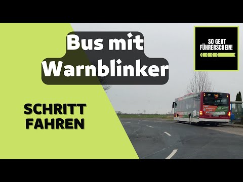 Schrittgeschwindigkeit an warnblinkenden Bussen - Führerschein