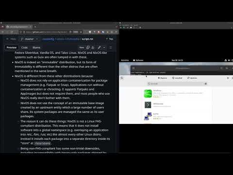 NixOS 56: NixOS vs Fedora Silverblue (why NixOS both is and *isn't* an immutable distro)