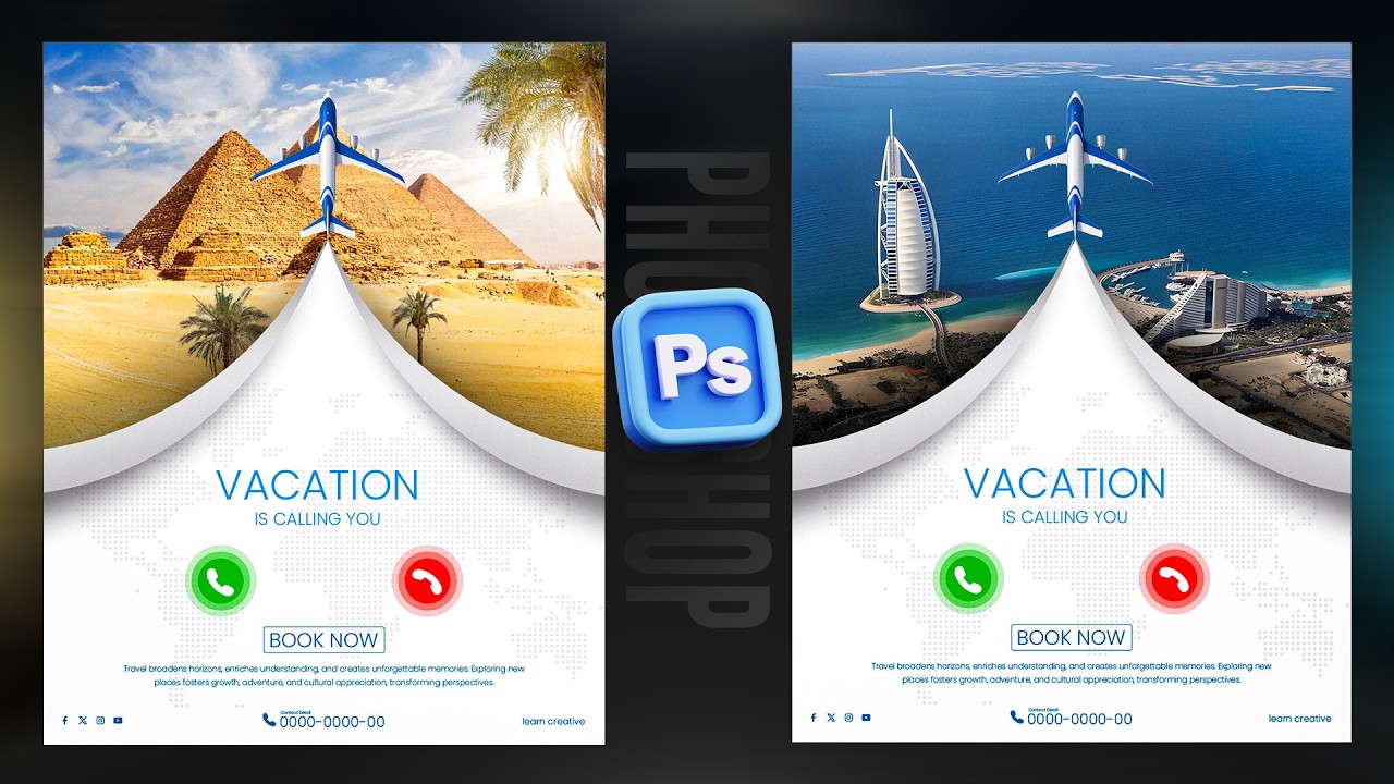Modern Travel Poster Design in Adobe Photoshop | Photoshop Teachings | Creative Travel Poster