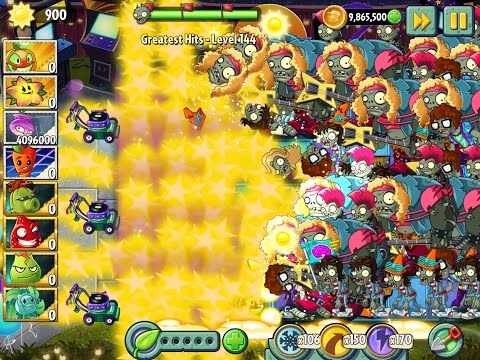 Plants vs Zombies 2 Greatest Hits Epic Hack - Level 144 - Jack O' Lantern & StarFruit