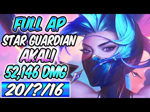 AMAZING BLUE CHROMA STAR GUARDIAN AKALI FULL AP Build & Runes | Diamond Player League of Legends