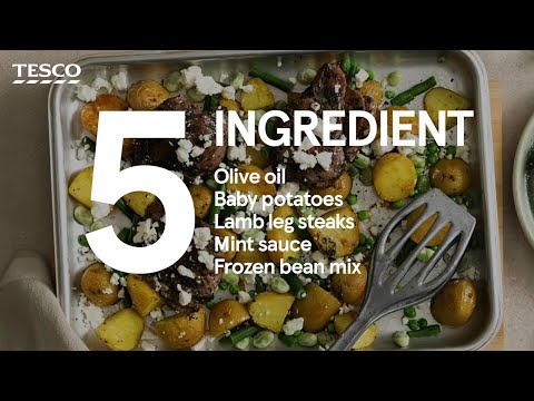 5 ingredient Lamb, Mint and Veg Traybake | Tesco Food