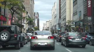 Montreal Crescent street - Sainte catherine street  drive - Nice town!!