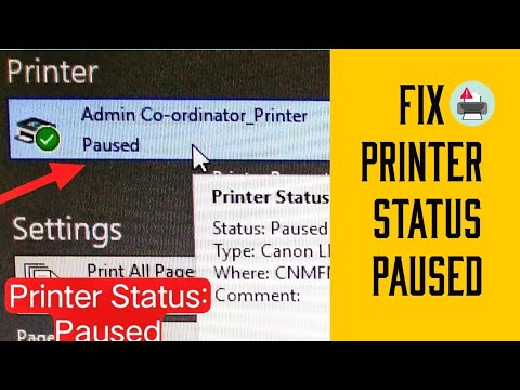 Printer status paused | How to Fix Printer Status is Paused, Windows 10/11