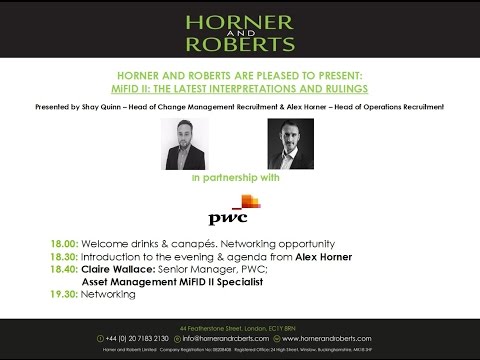 Horner and Roberts Presents: MiFID II: Claire Wallace from PWC