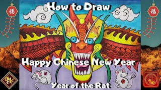 HOW TO CREATE A HAPPY CHINESE NEW YEAR  DRAWING #YEAROFTHERAT  #GONGXIFACAI