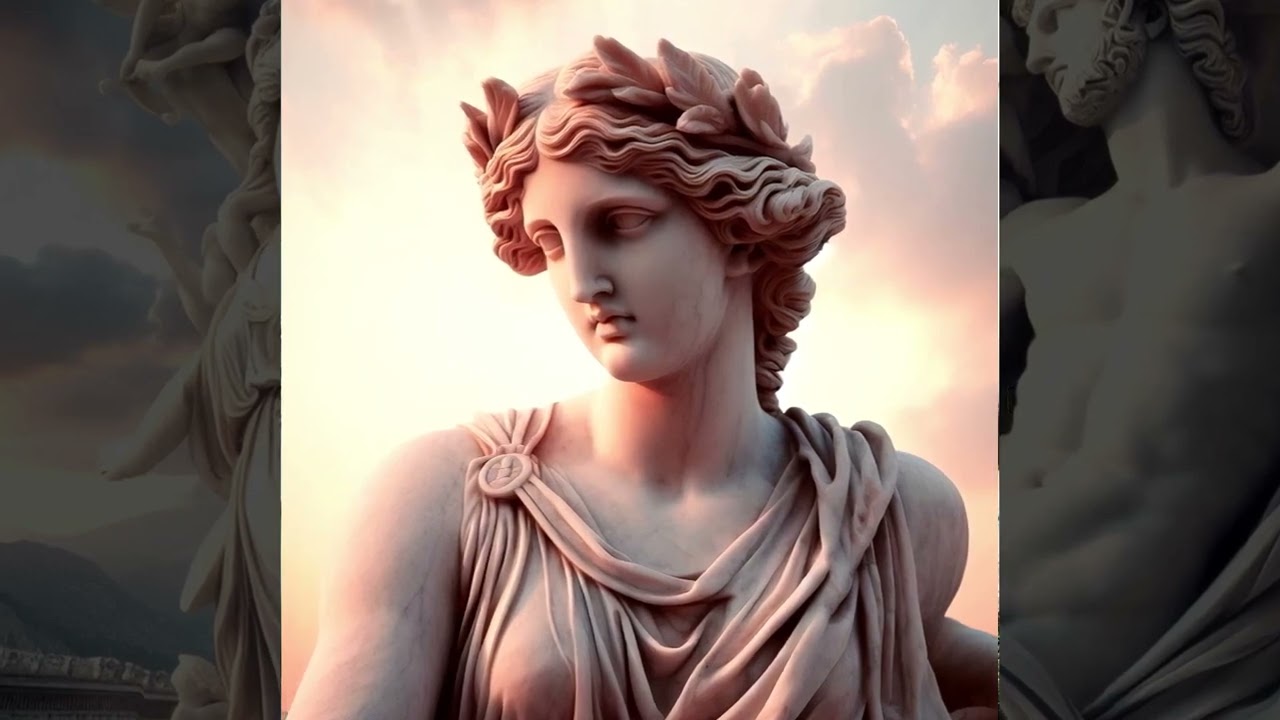 Art beautiful marble plaster statue in Greece