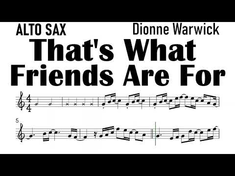 That's What Friends Are For Alto Sax Sheet Music Backing Track Play Along Partitura