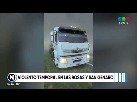 Violento temporal en Las Rosas y San Genaro