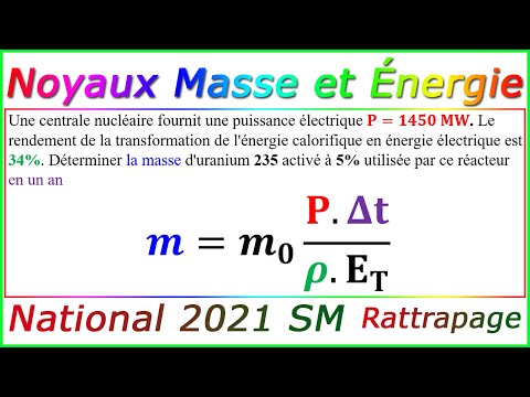 Noyaux Masse et Énergie - Fission Nucléaire - Examen National 2021 SM - [Exercice 4]