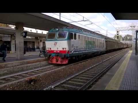 Doppia simmetrica E652 167 ed E652 174 con merci - Monza 20/10/2015