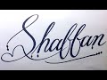 Shaffan Name Signature Calligraphy Status | How to Cursive write with cut Marker #shaffan @shaffan