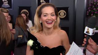 Rita Ora Talks About The Open Mic Project | Red Carpet | 60th GRAMMYs