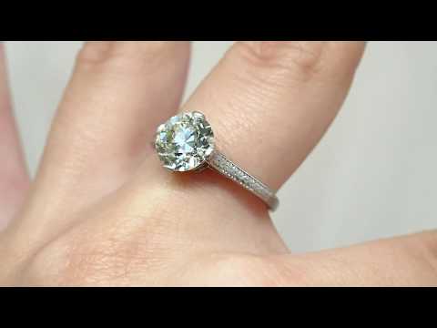 1910s Edwardian Platinum 2.40ct Old European Brilliant Cut Diamond Engagement Ring