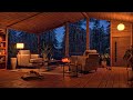 Cozy Cabin Fireplace & Rain Ambience - 12 Hours - 4K Ultra HD