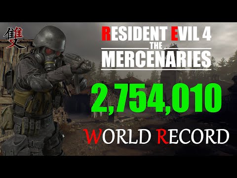 Resident Evil 4 Remake Mercenaries - 2,754,010 HUNK Village S++ | World Record Strategy