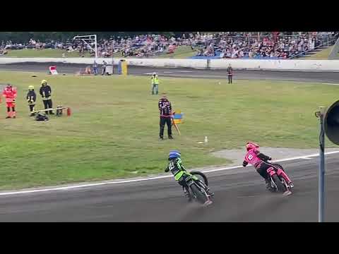 Brokstedt Speedway DM Finale 2025 Sturz/Crash Mika Frehse, Tyler Haupt 