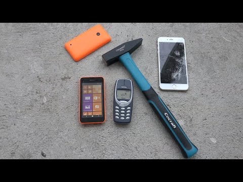 Nokia 3310 vs. Nokia Lumia 530 - Hammer Smash Drop Test