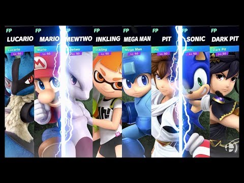 Super Smash Bros Ultimate Amiibo Fights Request #338 10 Stock 8 Player Smash on Big Battlefield