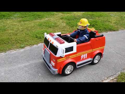 Camion de pompier électrique pour enfant 2 places US