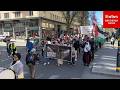 Demonstration In Stockholm Sweden Brings Protesters Waving Palestinian Flags And Flying Banners