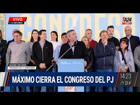 💬 Habla Máximo Kirchner en el acto del PJ bonaerense en La Matanza
