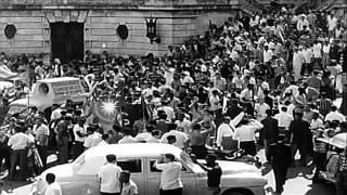 Celebrations in Havana Cuba as rebels under Fidel Castro evict Batista and take 